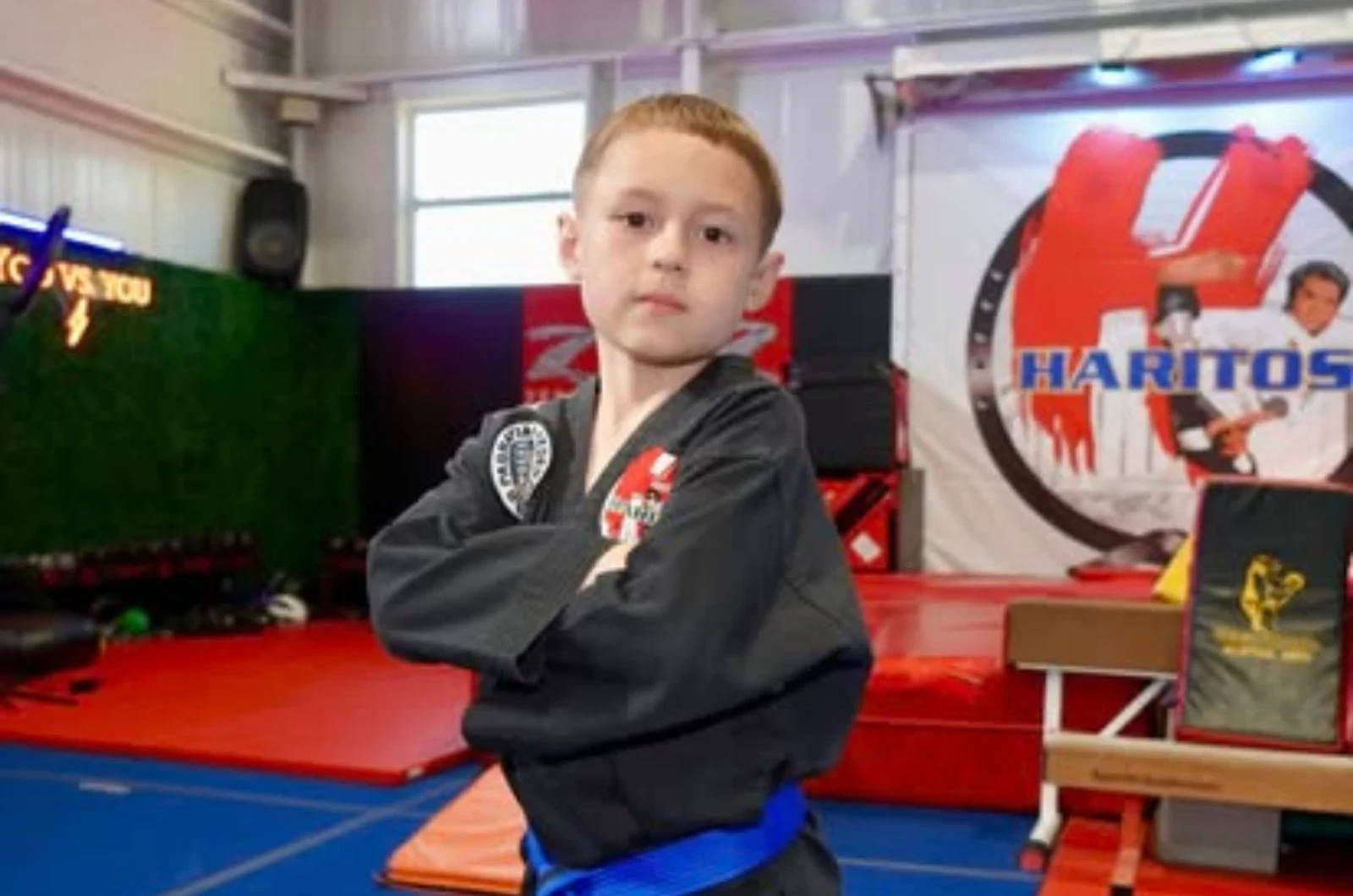 Child building coordination in martial arts